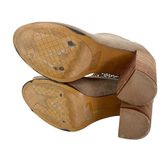 Report Barnack Ankle Booties Women's Size 8 Grey Tan Open Toe Laser Cut Heel Zip - Picture 10 of 10